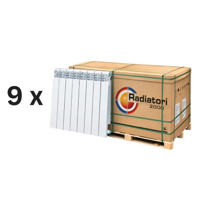 Täydellinen sarja alumiinipattereita Helyos Evo H800, 9 kpl × 10 osaa - Alumiiniset patterit