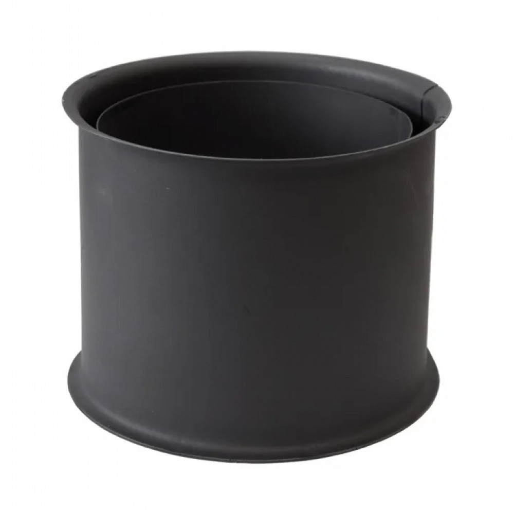Kaksoissavupiippuruusuke PARKANEX, teräs, musta, 115 mm, Ø130, Paksuus 2mm | Savupiipun putket | Savupiiput |