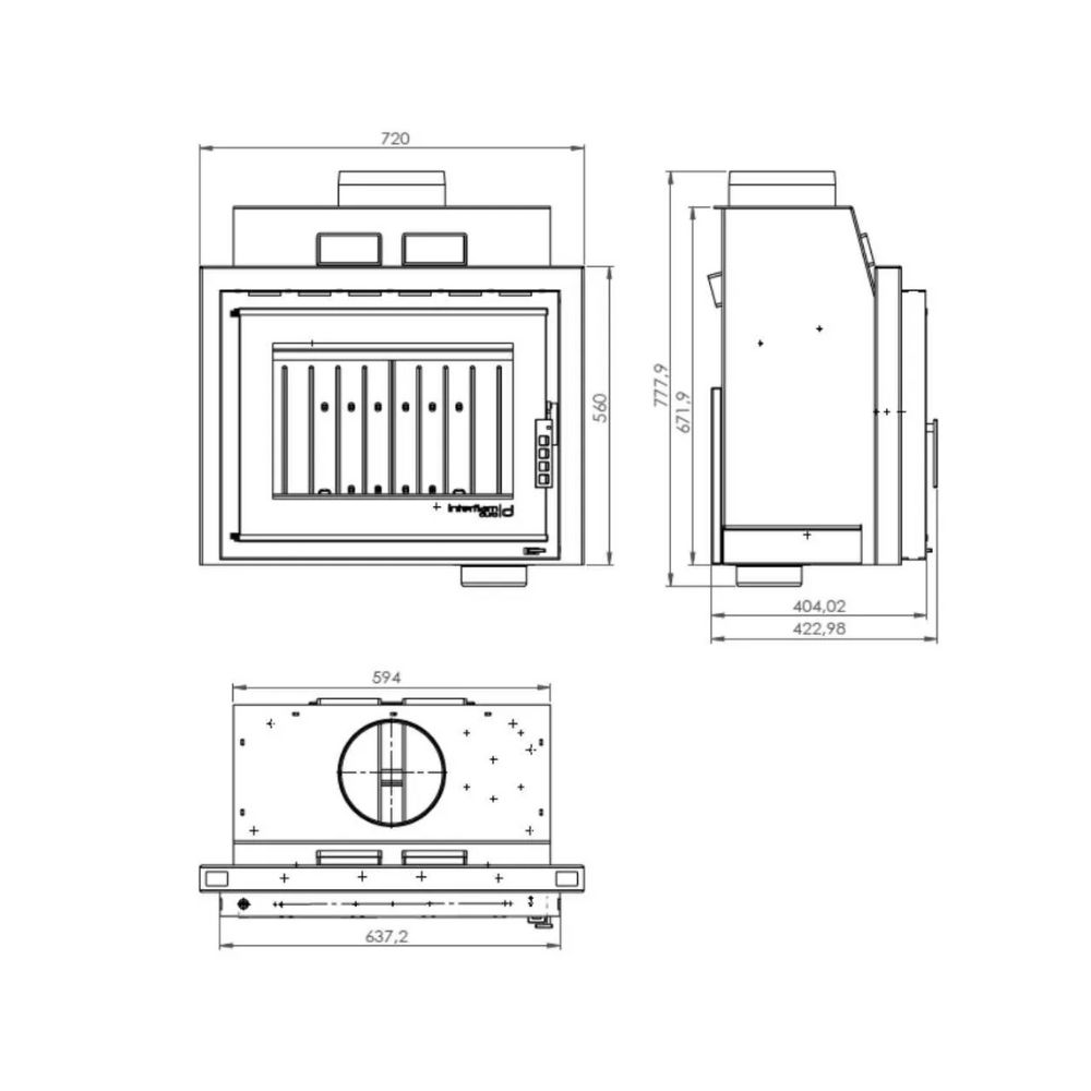 Takkasydän UNIFLAM 600 DURO S ilmanotolla, 10 kW | Modernit takat | Takat |