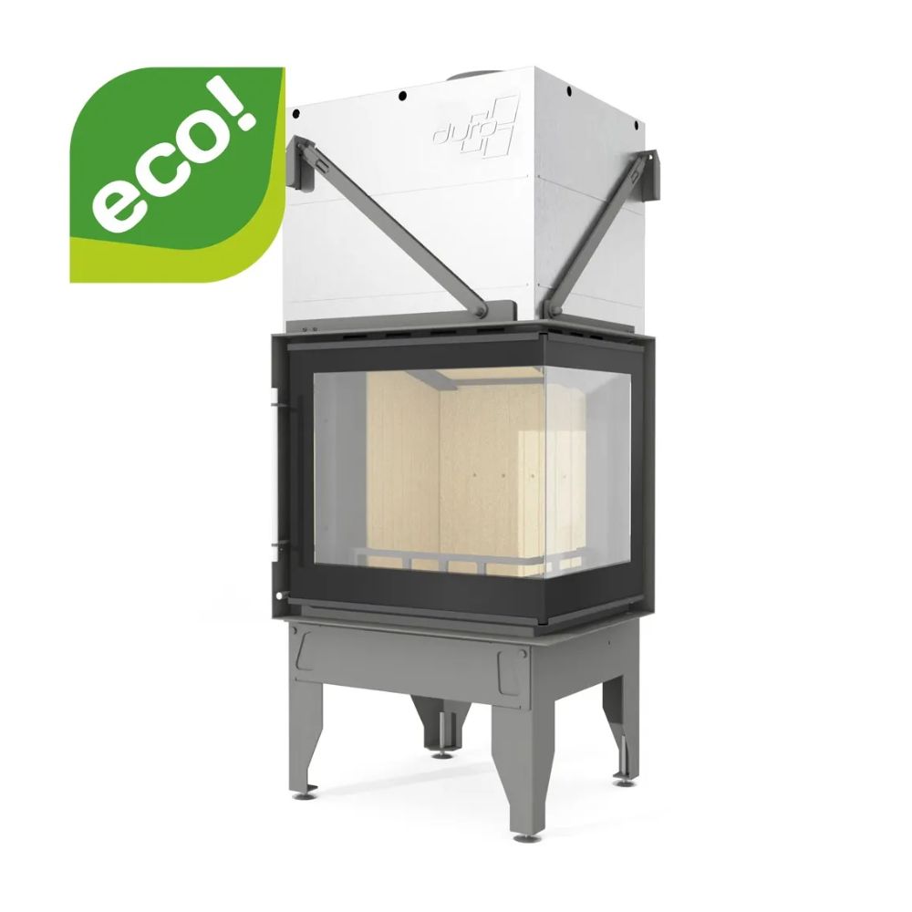 Takkasydän UNIFLAM 660 DURO ilmanjohtoineen ja ilmanotolla, oikea puoli, 10 kW | Takkasydämet | Takat |