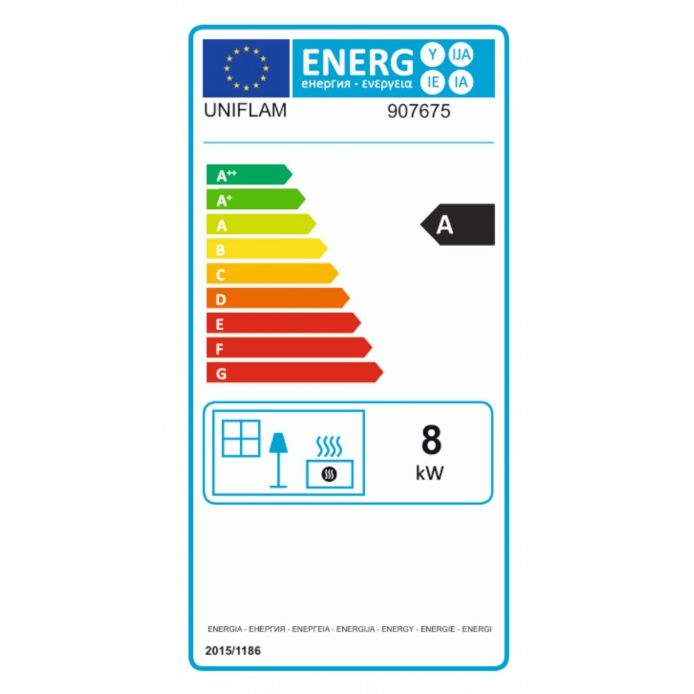 Takkasydän UNIFLAM 700 ECO savunventtiilillä ja ulkoisella ilmansaannilla, 8 kW | Takkasydämet | Takat |