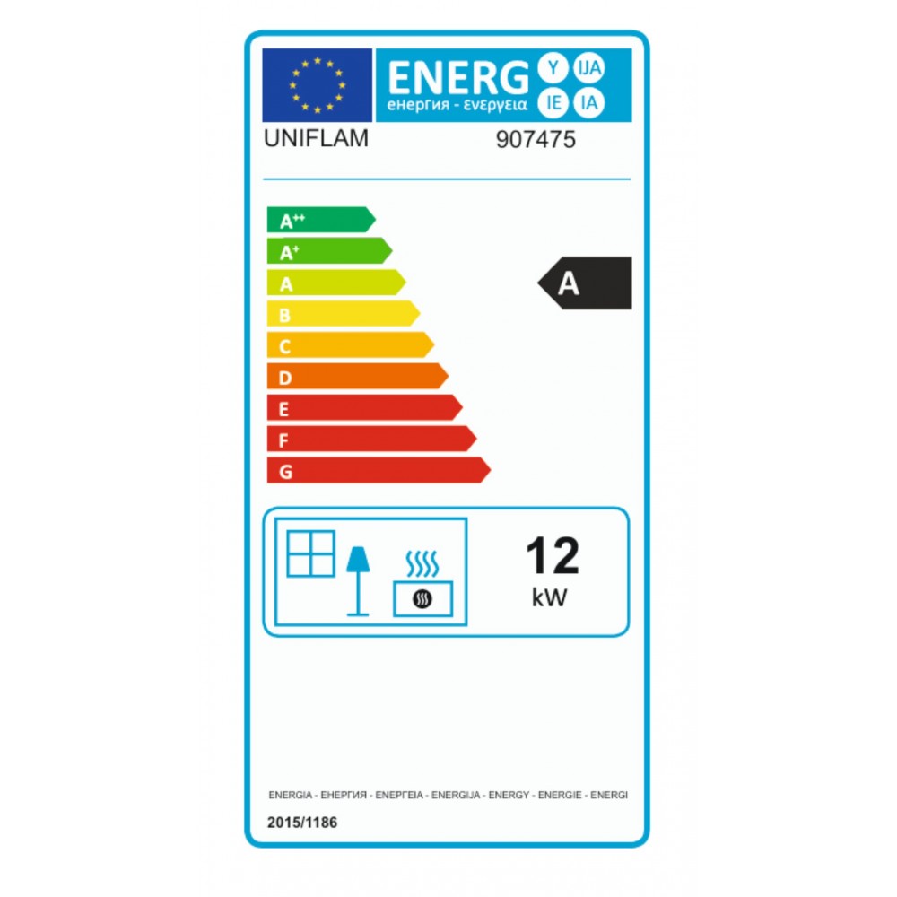 Takkasydän UNIFLAM 700 OPTIMA ECO savunventtiilillä ja ulkoisella ilmansaannilla, 12 kW | Takkasydämet | Takat |