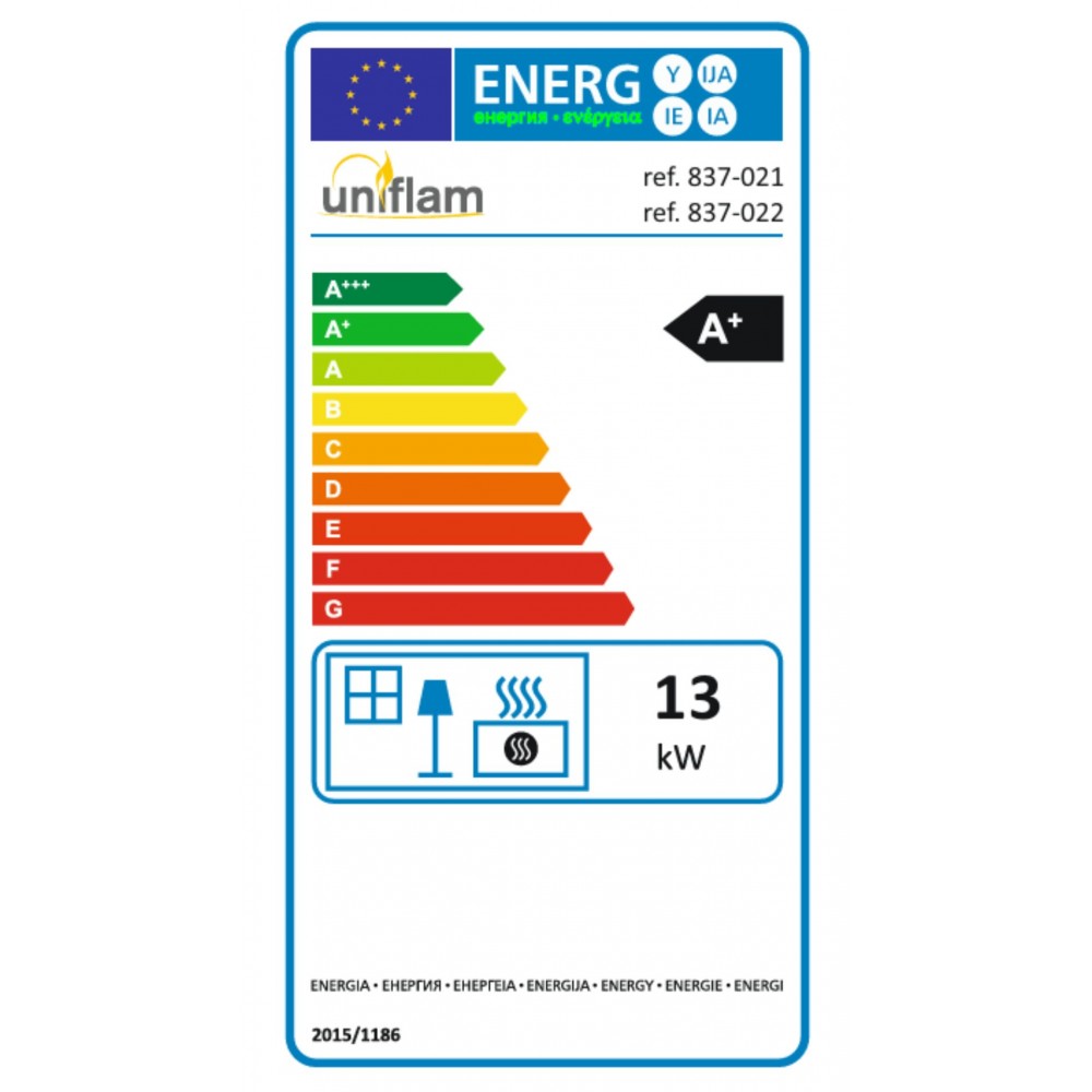 Takkasydän UNIFLAM 860 DURO ilmanjohtoineen ja ilmanotolla, 13 kW | Takkasydämet | Takat |