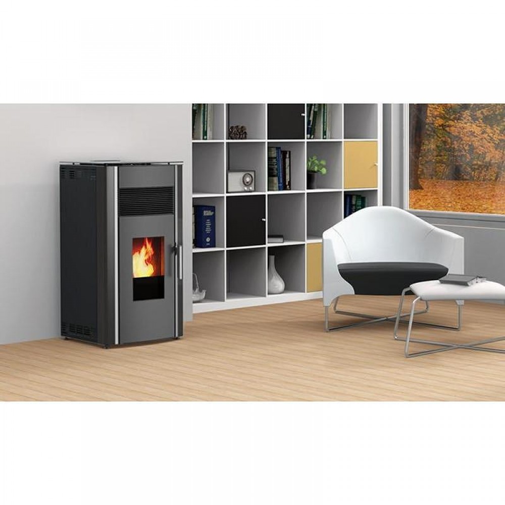Pellettitakka Alfa Plam Luca, Musta, 8 kW | Ilmanvaihtavat pellettitakat | Pellettitakat |