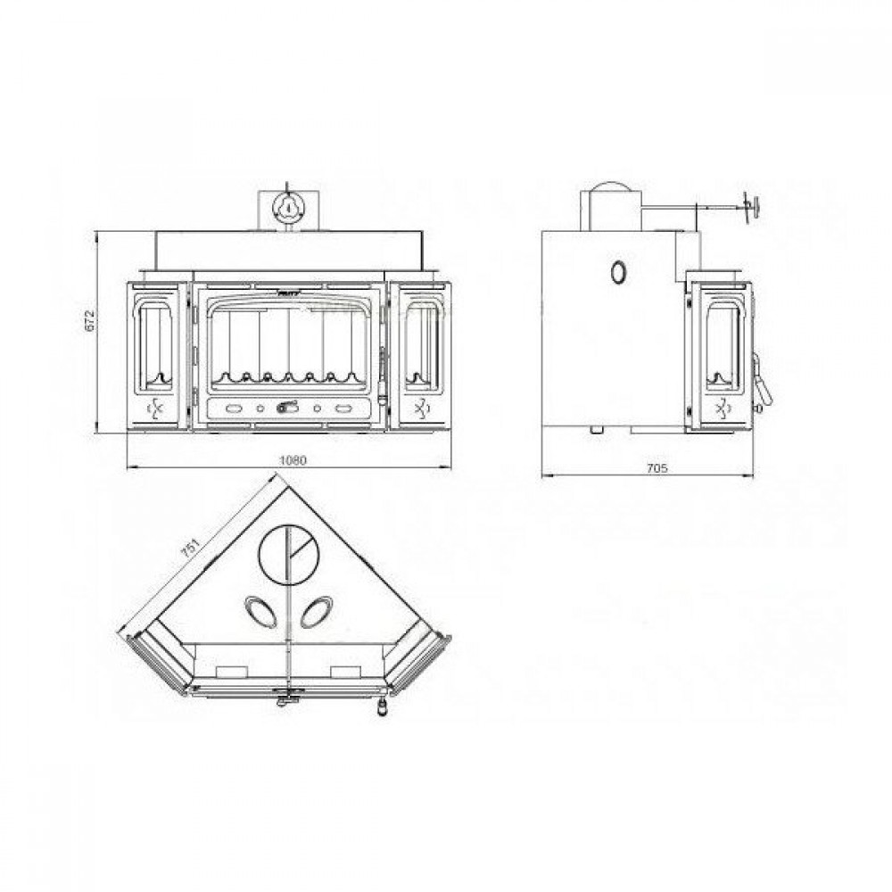 Takkasydän Prity ATC, 14.2 kW | Takkasydämet | Takat |