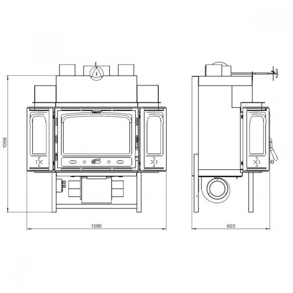Takkasydän Prity TCF, 18.5 kW | Takkasydämet | Takat |