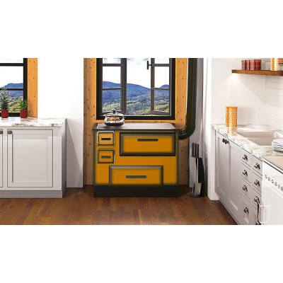 Puuhella Alfa Plam Alfa 55 Termo Mustard, 5 kW - Puuhellat