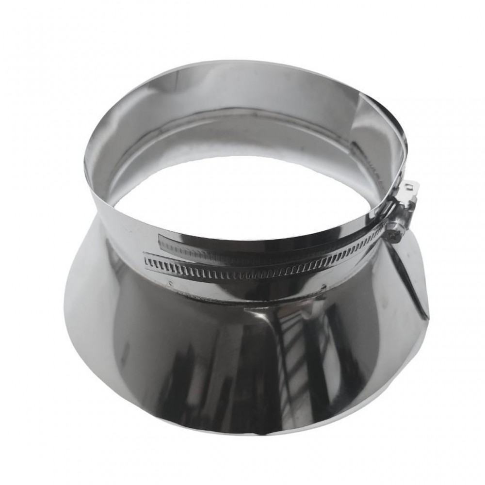 Savupiipun kaulus 8°- 30°, savupiipun juuripelti, ruostumaton teräs AISI 304, halkaisija 130 mm-350mm | Asennuselementit | Savupiiput |