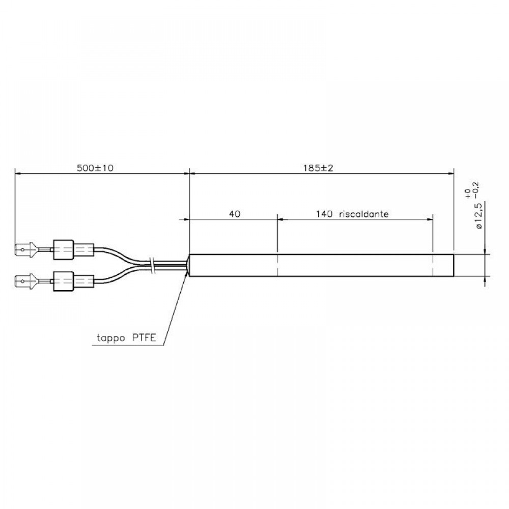 Pellettiuunien sytytin pellettitakkoihin La Nordica ym, kokonaispituus 185mm, 400W - x2 | Pellettitakan Sytyttimet | Pellettitakan varaosat |
