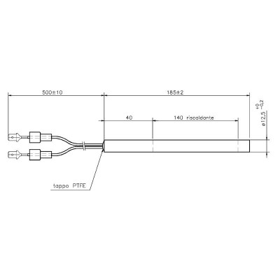 Pellettiuunien sytytin pellettitakkoihin La Nordica ym, kokonaispituus 185mm, 400W - x2 - Pellettitakan Sytyttimet