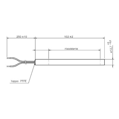 Pellettiuunien sytytin pellettitakkoihin Arce, Cadel, Eurofiamma, Eurosteack ym, kokonaispituus 101mm, 300W - Pellettitakan Sytyttimet