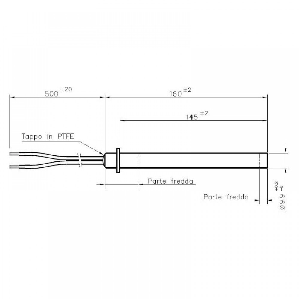 Pellettiuunien sytytin, kokonaispituus 160mm, 250W | Pellettitakan Sytyttimet | Pellettitakan varaosat |
