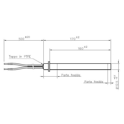 Pellettiuunien sytytin pellettitakkoihin Palazzetti, Cadel, Thermorossi, Olimpia Splendid, kokonaispituus 170mm, 350W - x2 - Pellettitakan Sytyttimet