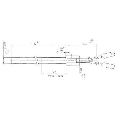 Pellettiuunien sytytin pellettitakkoihin Edilkamin, Thermorossi ym, kokonaispituus 182mm, 350W - Pellettitakan Sytyttimet