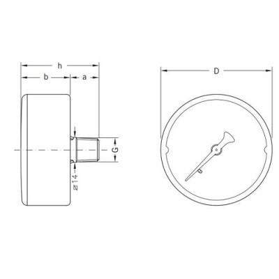 Axial manometer Cewal, Rear connection - Tuotevertailu