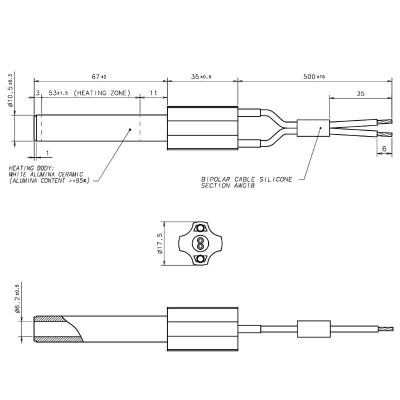Keraaminen pellettiuunien sytytin Eco Spar, BURNiT, Ashley, Adler, AMG, Piazzetta ja muut, kokonaispituus 102mm, 250W - Tuotevertailu