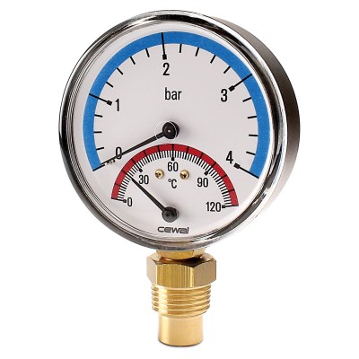 Axial thermomanometer Cewal, Bottom connection - Tuotevertailu