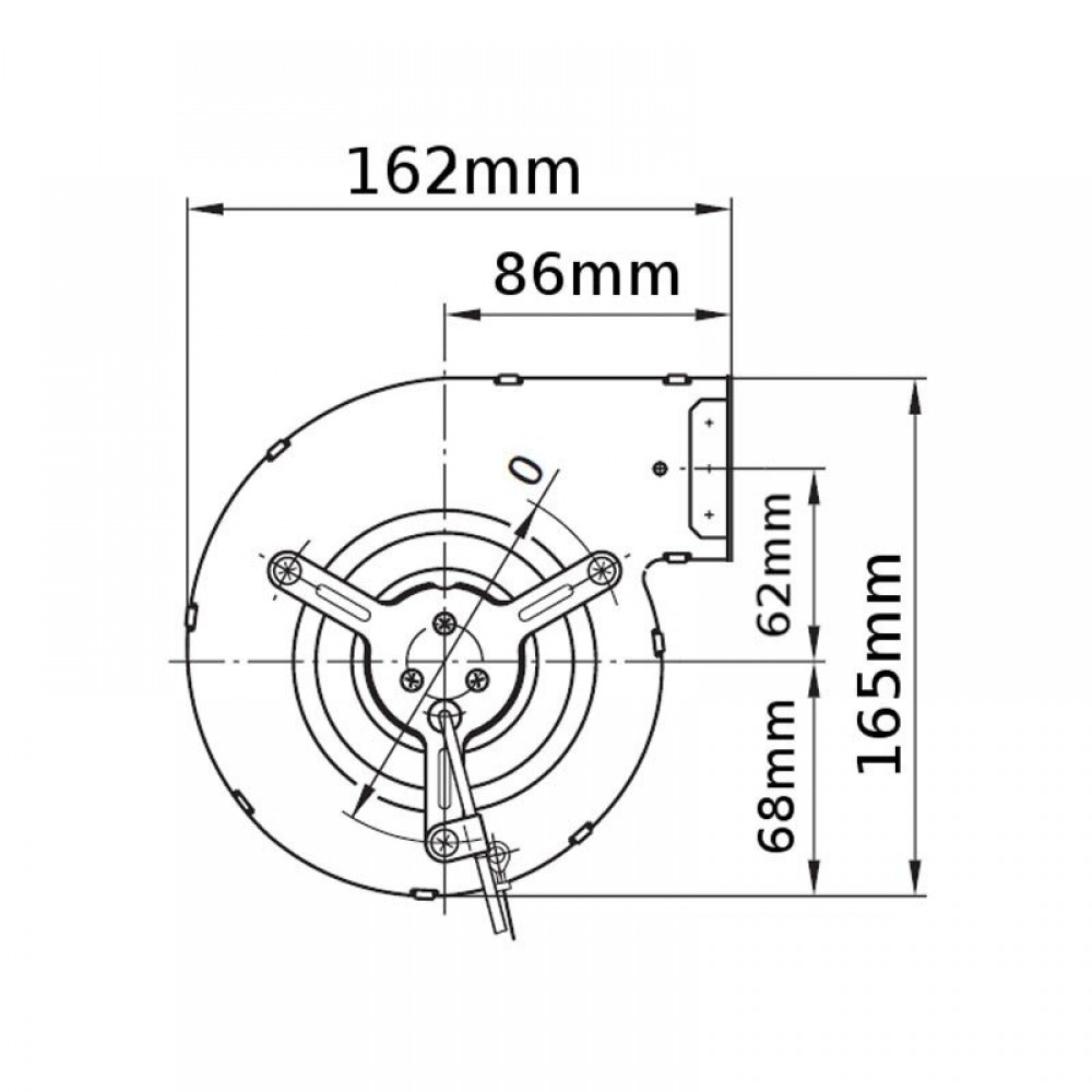 Keskipakopuhallin EBM pellettitamiinoihin Caminetti Montegrappa, Ecoteck, MCZ ym, virtaus 265 m³/h | Tuulettimet ja puhaltimet | Pellettitakkaan osat |