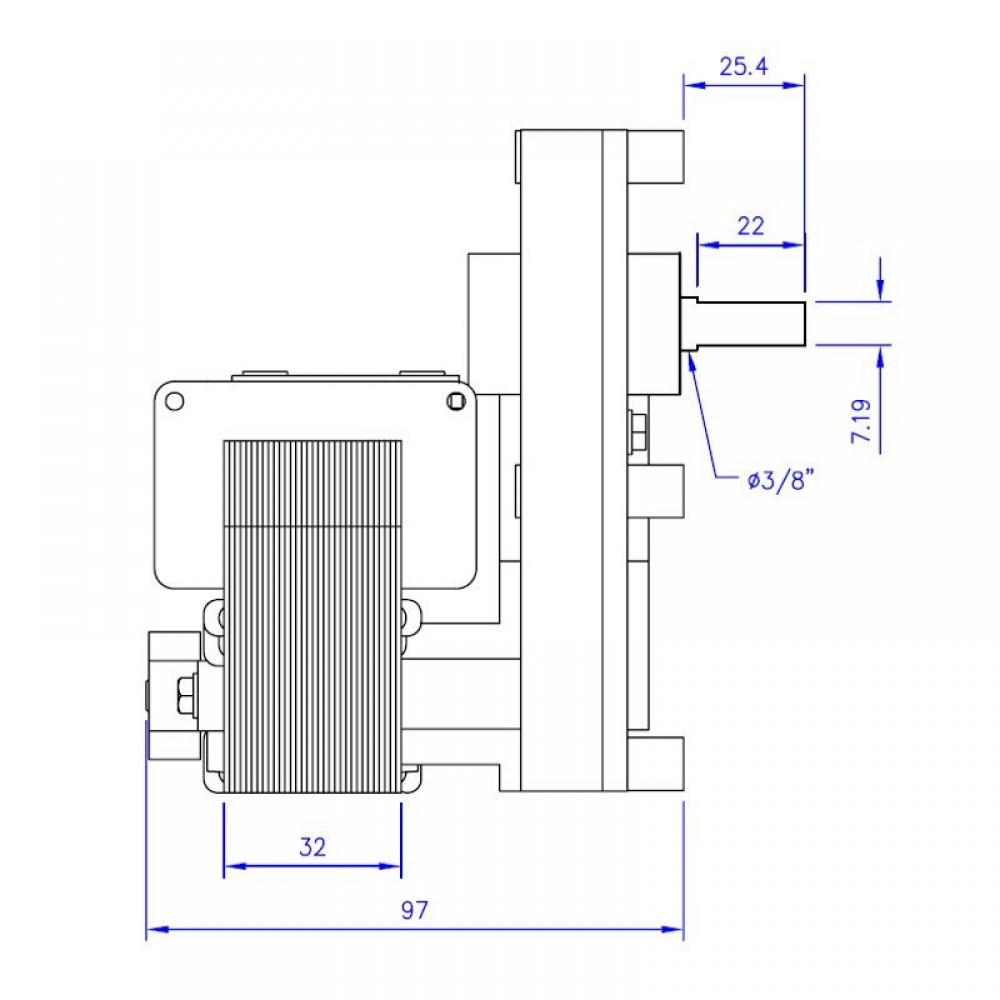 Vaihdemoottori Mellor FB1255, 4RPM pellettitamiina Eco Spar ym | Vaihdemoottorit | Pellettitakkaan osat |