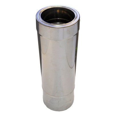 Teleskooppinen kaksiseinäinen savupiippu, ruostumaton teräs AISI 304, suora, eristetty, pituus 51 - 90 cm, halkaisija 80-130 mm - 300-350 mm - Pellettipiippu