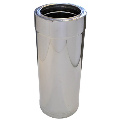 Kaksiseinäinen savupiippu, ruostumaton teräs AISI 304, suora, eristetty, pituus 0,5 m, halkaisija 80-130 mm - 350-500 mm - Tuotevertailu