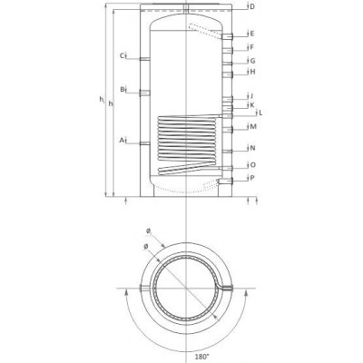 Buffer Tank Sunsystem, Model PR 2000, Capacity 2000L, One heat exchange coil, Industrial Vessel - Tuotevertailu