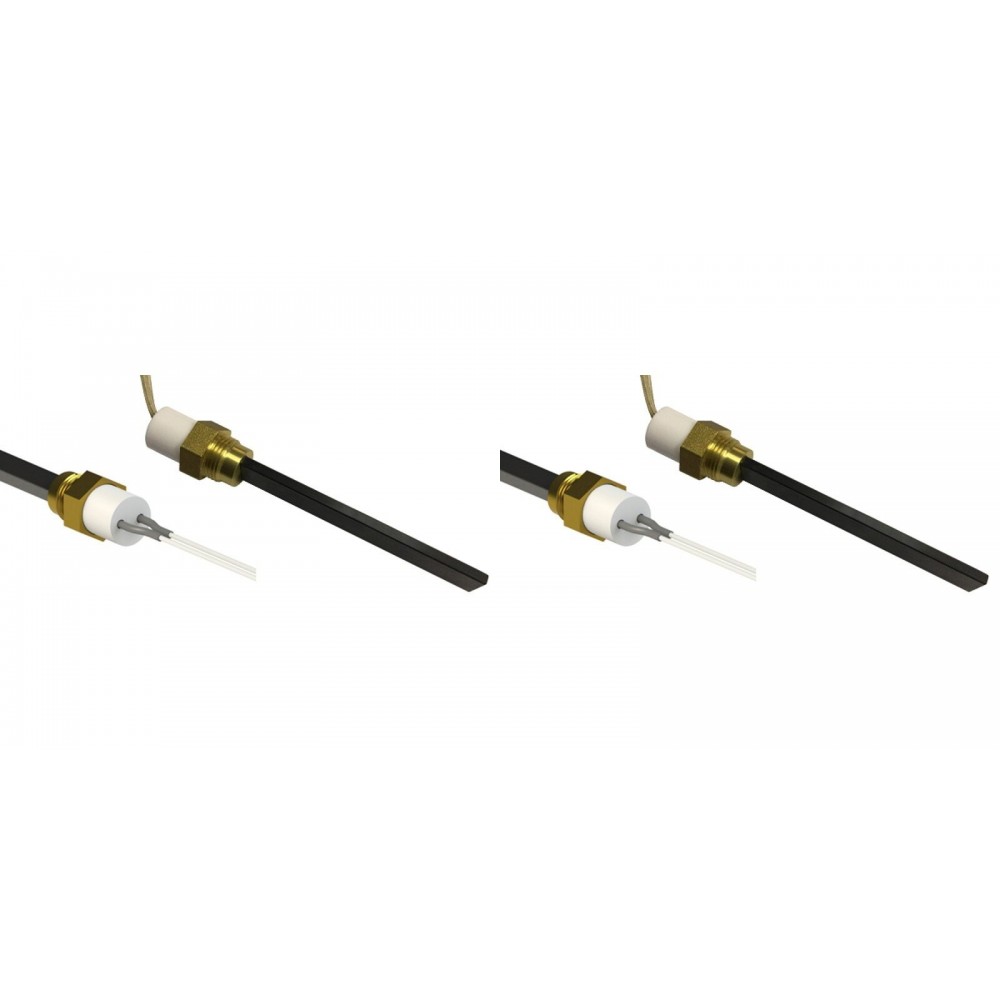 Pellettiuunien sytytin mustalla kvartsikristallilla pellettitakkoihin Eco Spar, BURNiT, Whitfield, Lennox ja muut, kokonaispituus 126mm, 400W - x2 | Pellettitakan Sytyttimet | Pellettitakan varaosat |